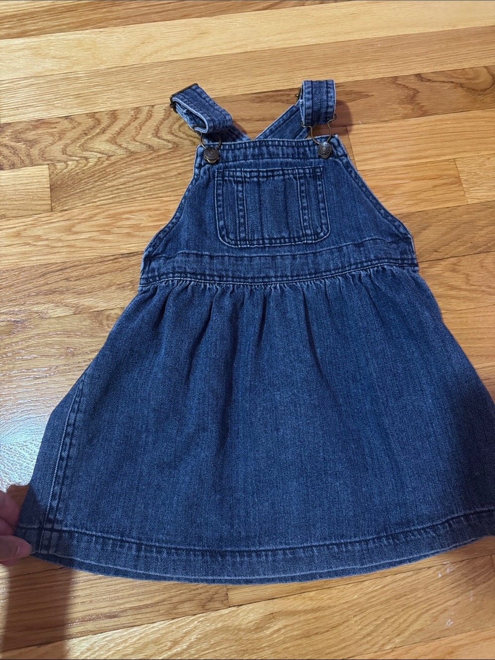 Chaps Dark Blue Denim Pinafore Skirt Dress